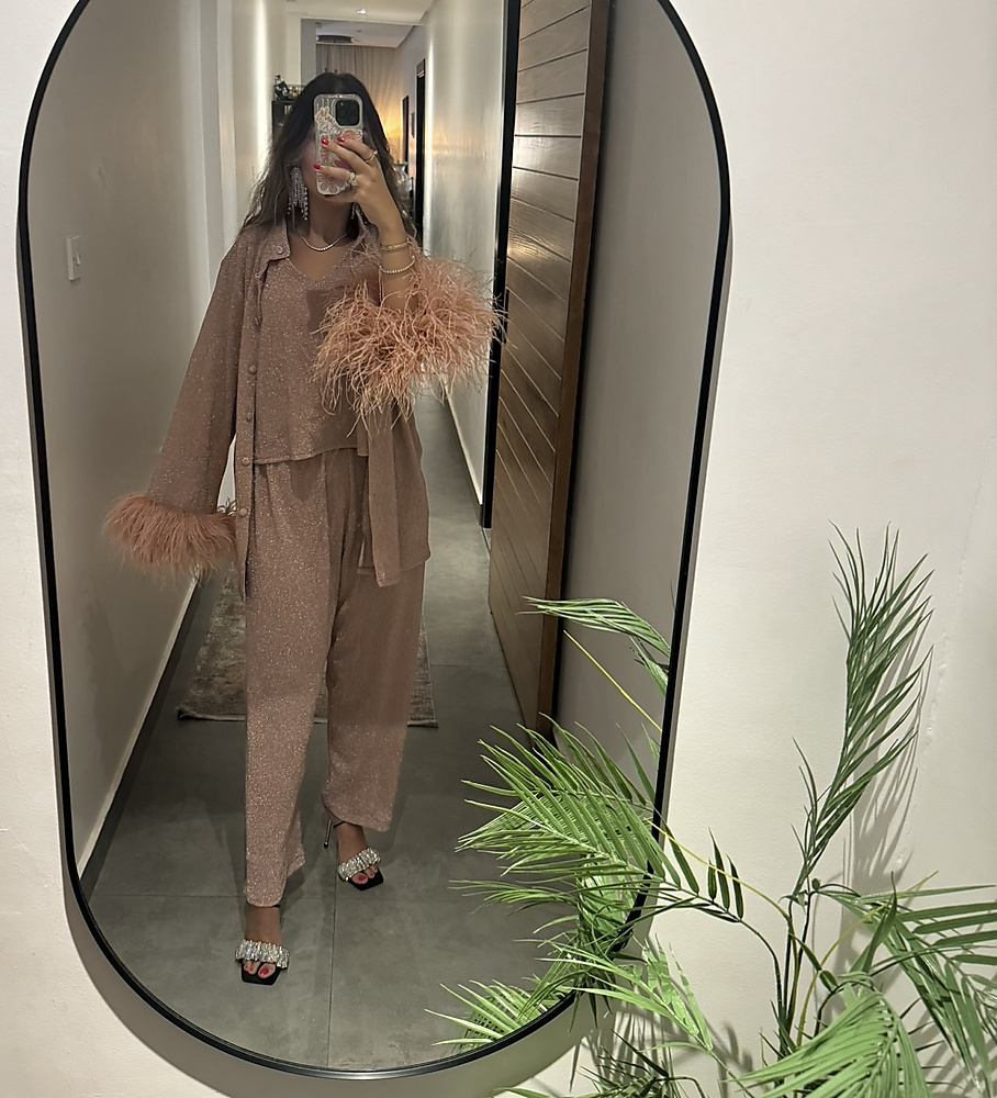metalic top with pant