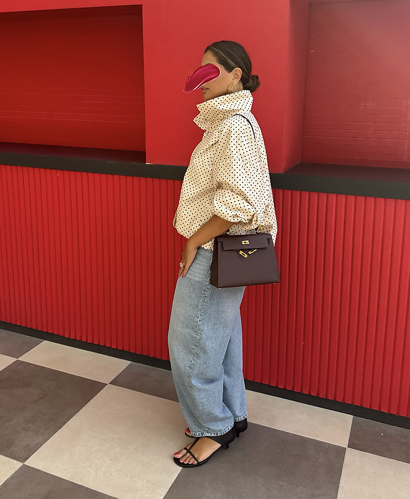 polka dot puffer jacket