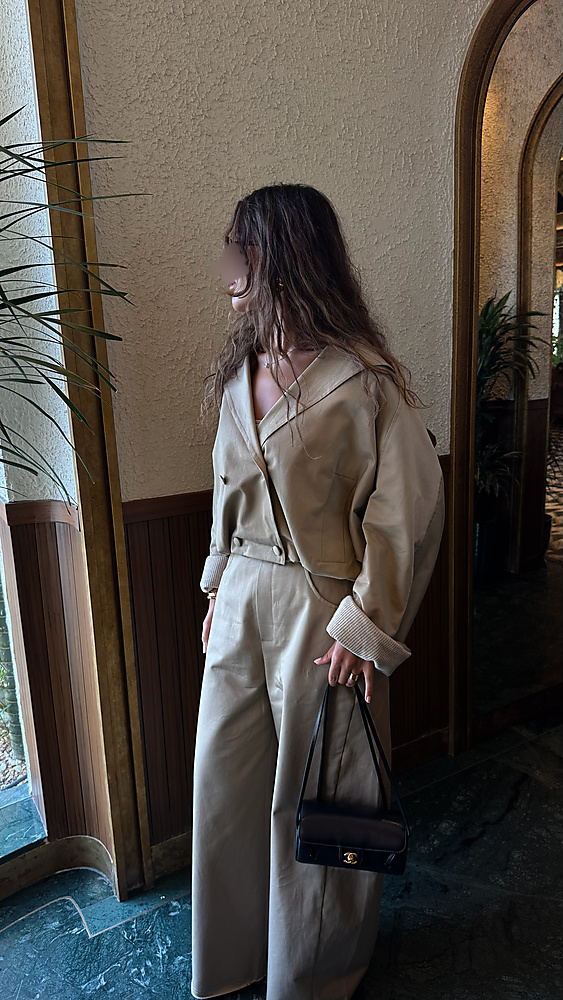 Oversized Cropped Blazer Set