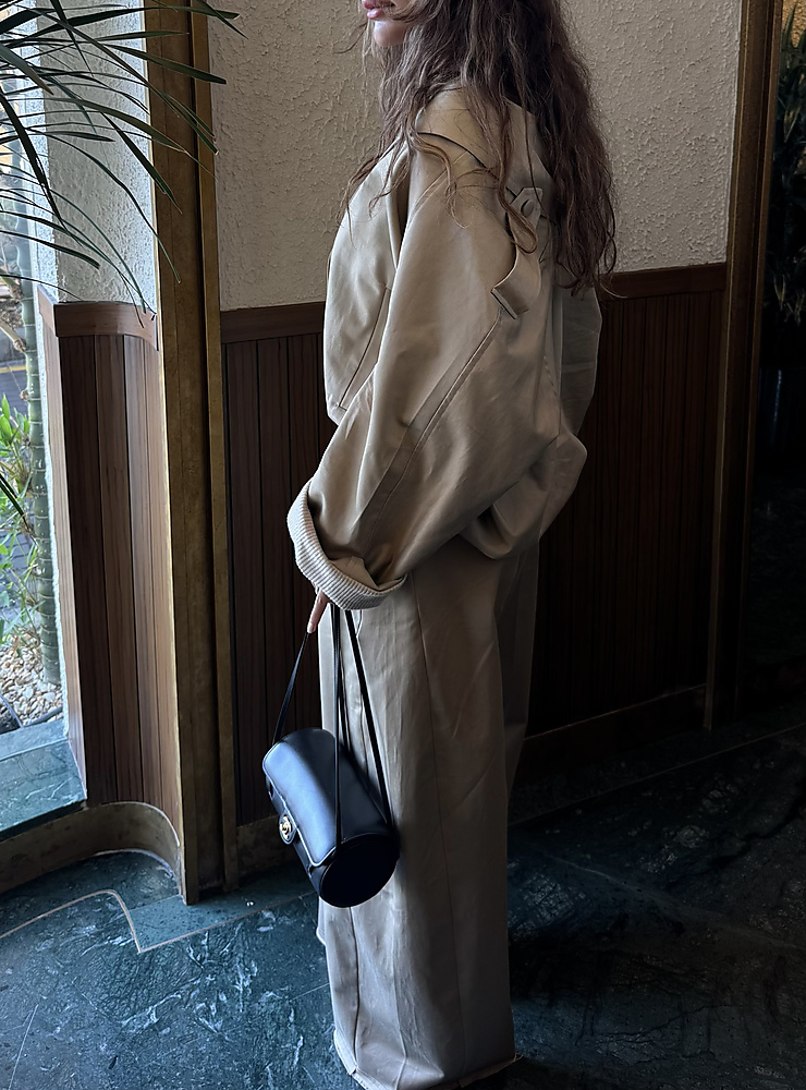 Oversized Cropped Blazer Set