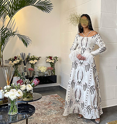 White Embroidery Kaftan