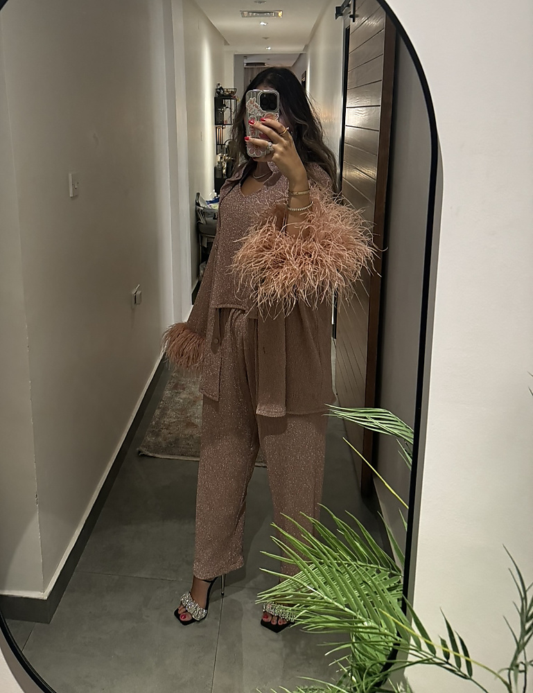 metalic top with pant