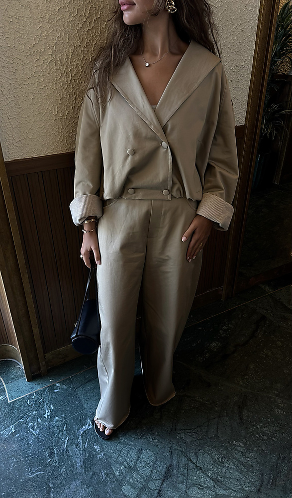 Oversized Cropped Blazer Set