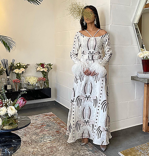 White Embroidery Kaftan