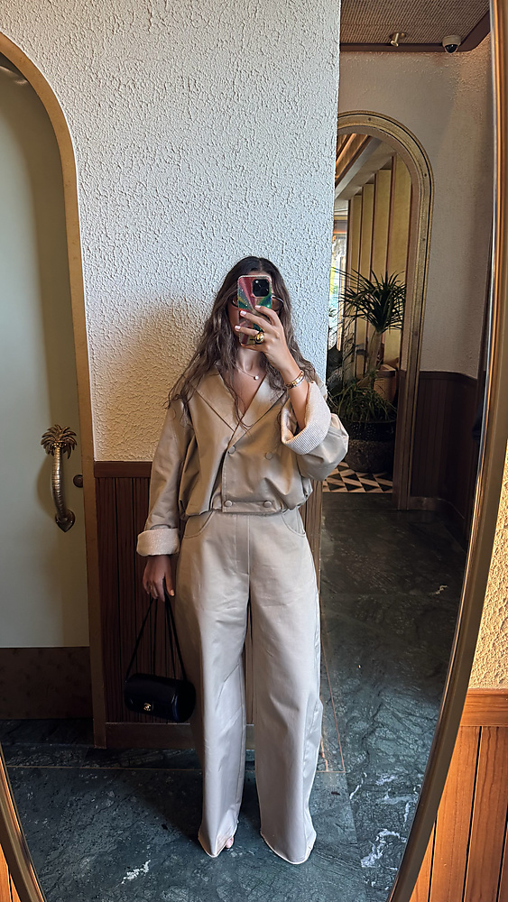 Oversized Cropped Blazer Set