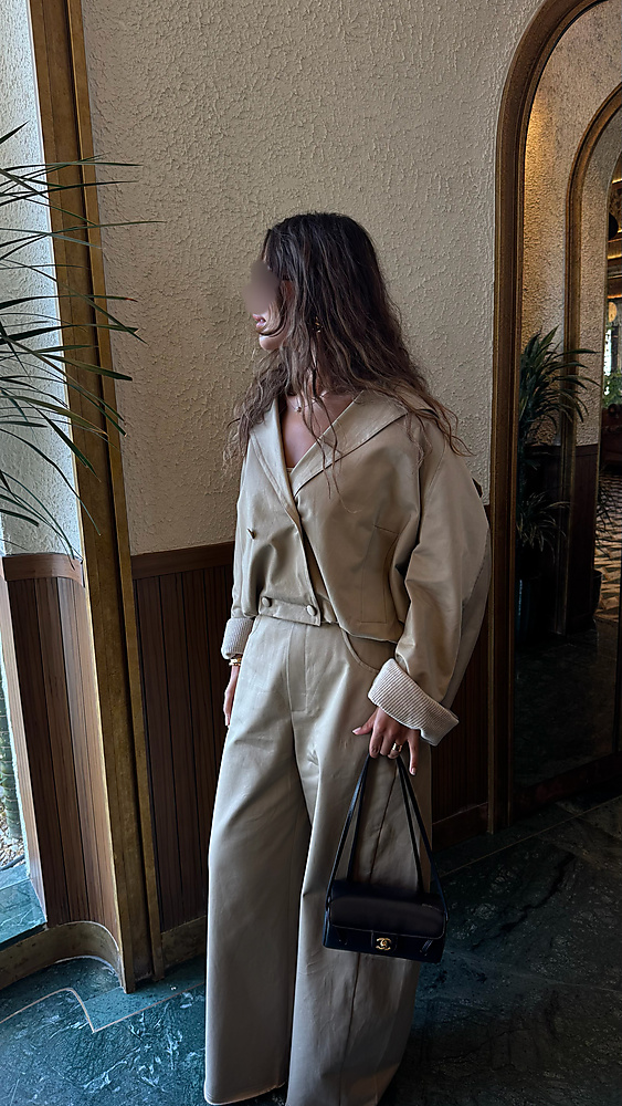 Oversized Cropped Blazer Set