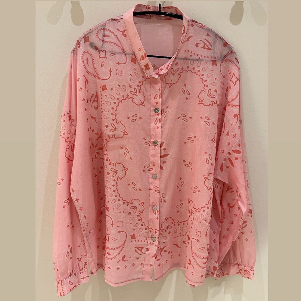 Bandana Cotton Shirt  Pink
