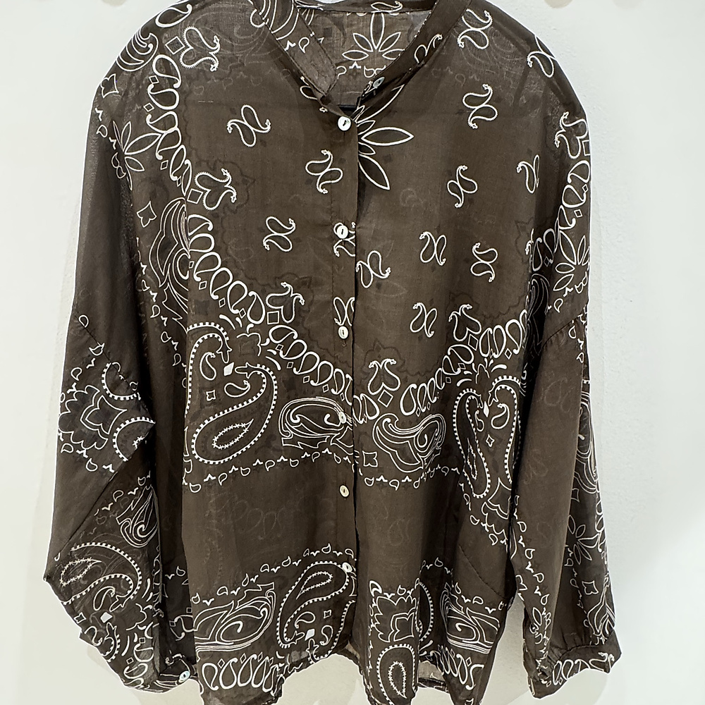 Bandana Cotton Shirt Brown