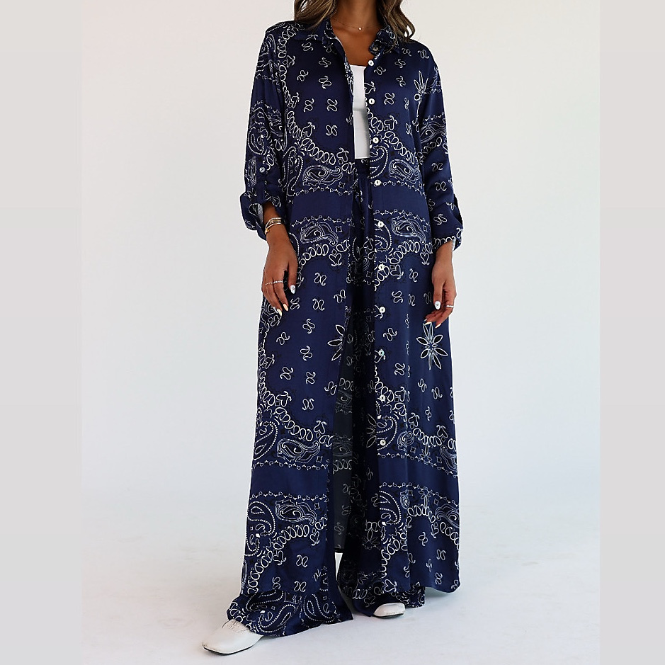 Bandana Silk Set Navy Blue ( Free Size )