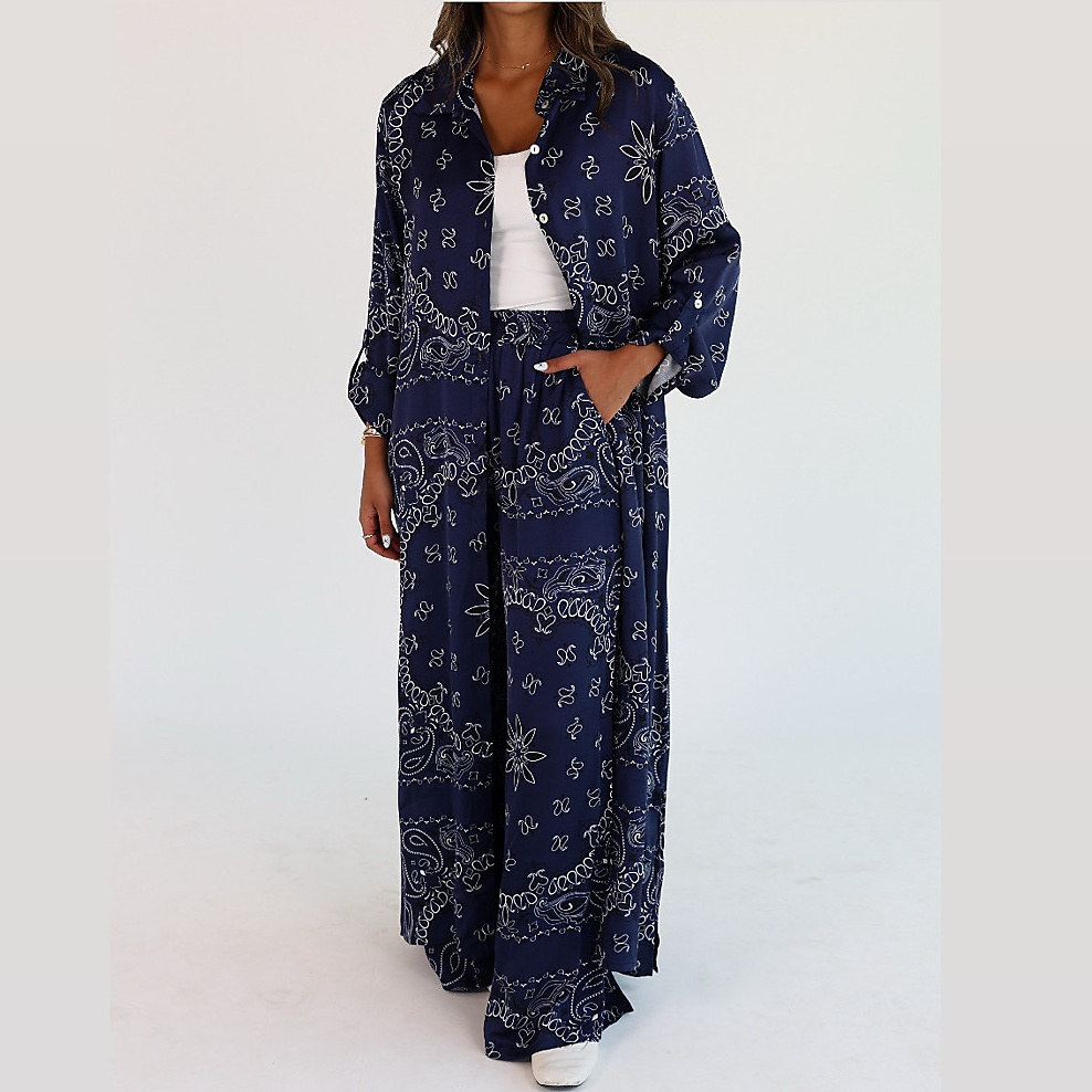 Bandana Silk Set Navy Blue ( Free Size )