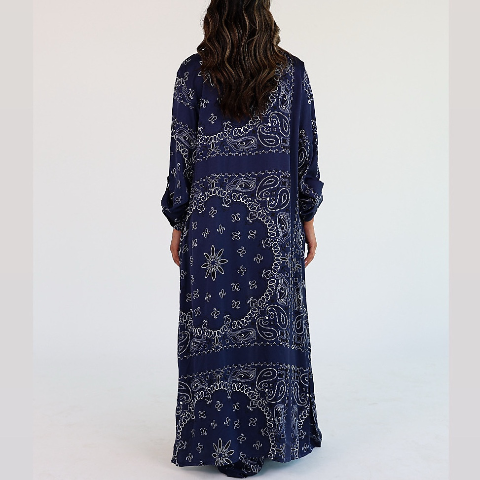 Bandana Silk Set Navy Blue ( Free Size )
