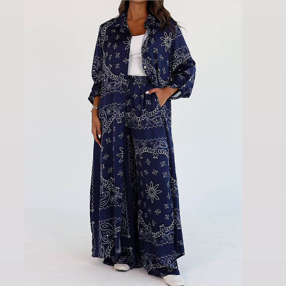 Bandana Silk Set Navy Blue ( Free Size )