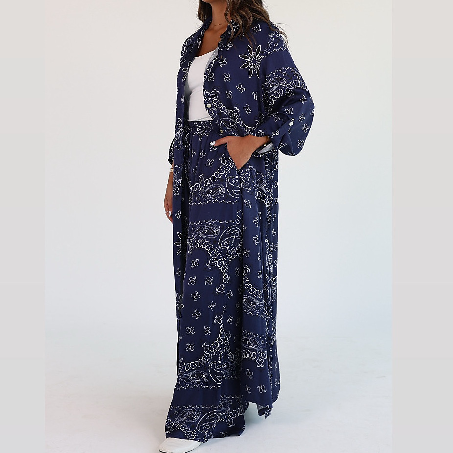 Bandana Silk Set Navy Blue ( Free Size )