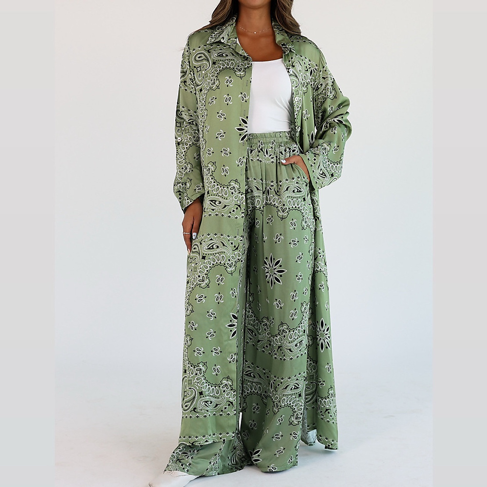 Bandana Silk Set Olive Green ( Free Size )