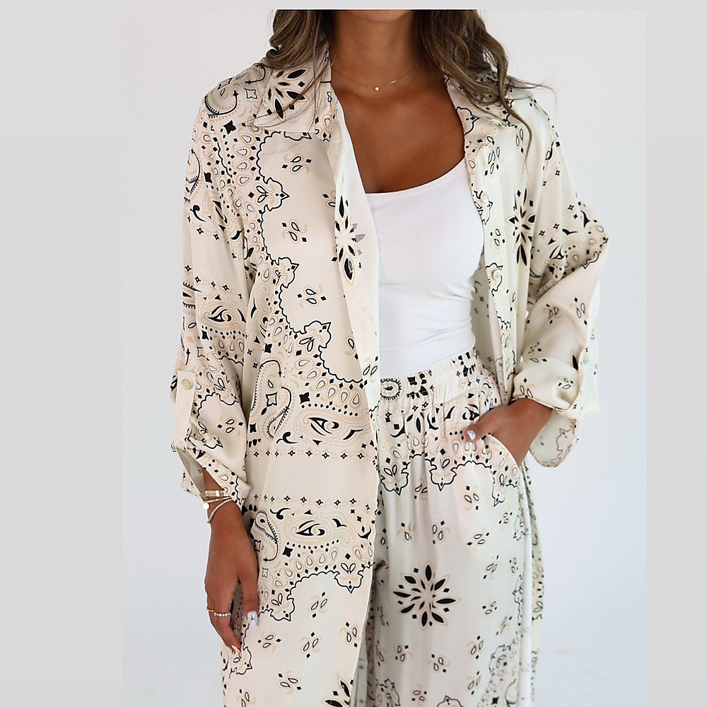 Bandana Silk Set Off White ( Free Size )
