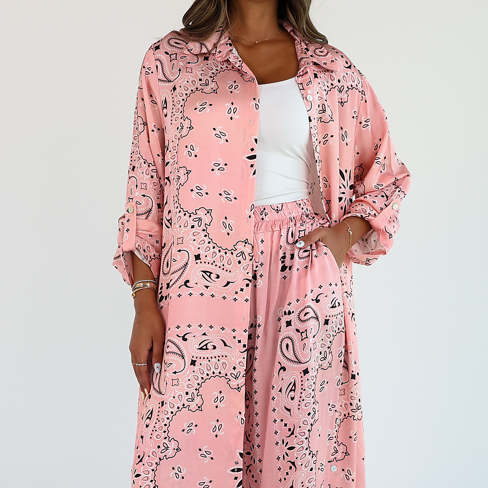 Bandana Silk Set Pink ( Free Size )