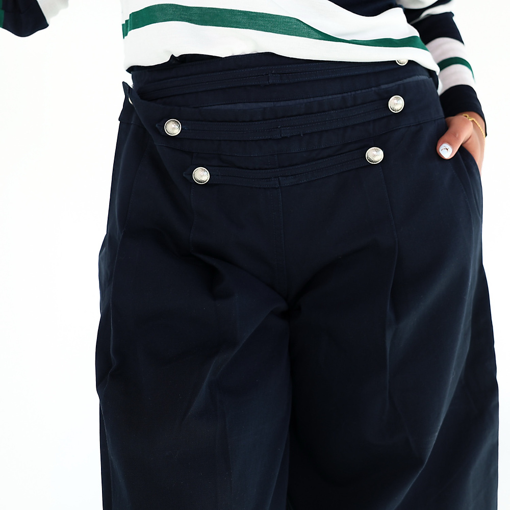 Button Navy Blue Pants