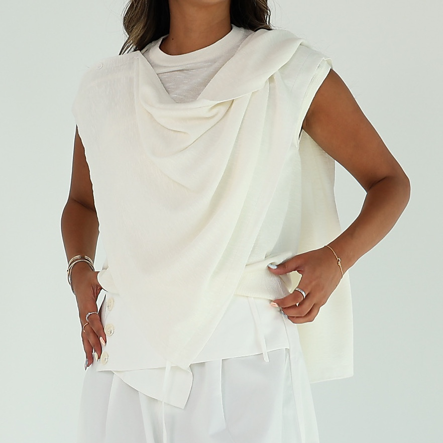Off white Drape Cape Top