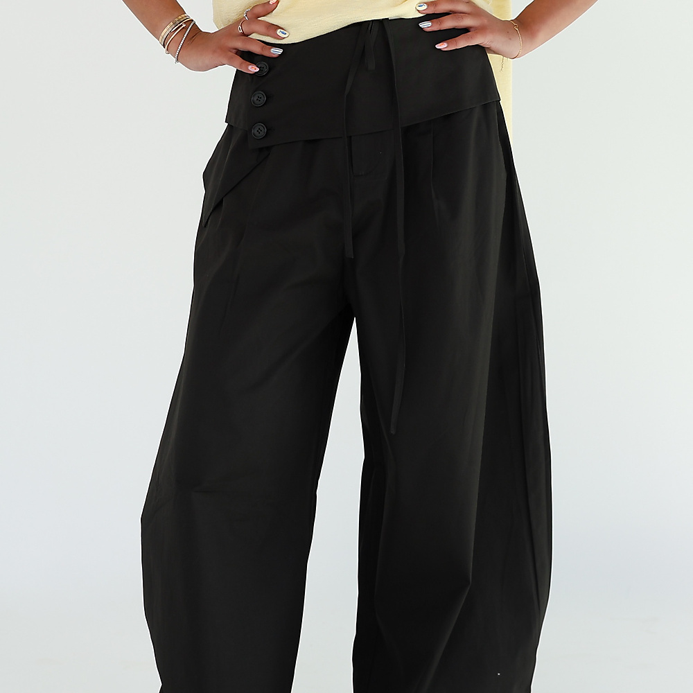 Black  Wide-Leg Trousers