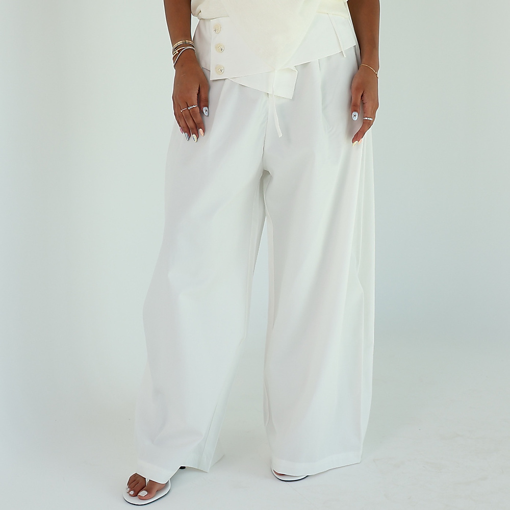 White  Wide-Leg Trousers