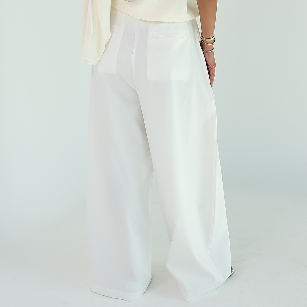 White  Wide-Leg Trousers