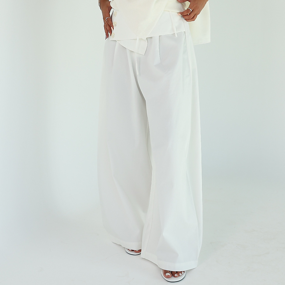 White  Wide-Leg Trousers