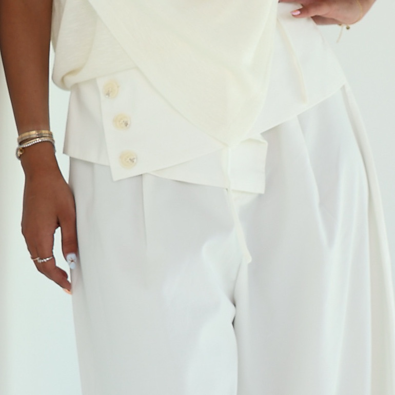 White  Wide-Leg Trousers
