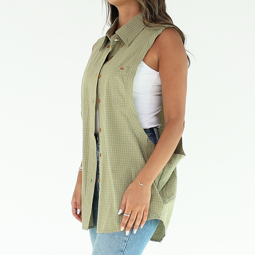 Olive green Plaid vest