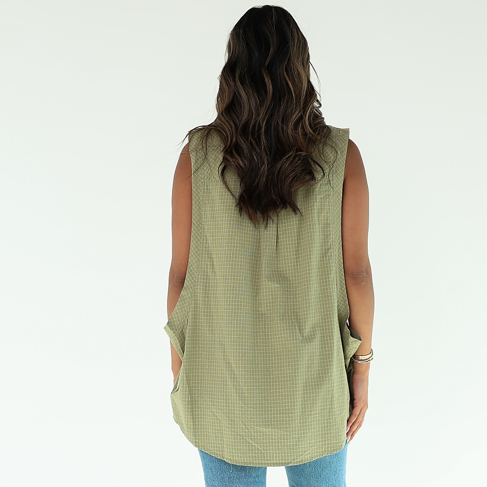 Olive green Plaid vest