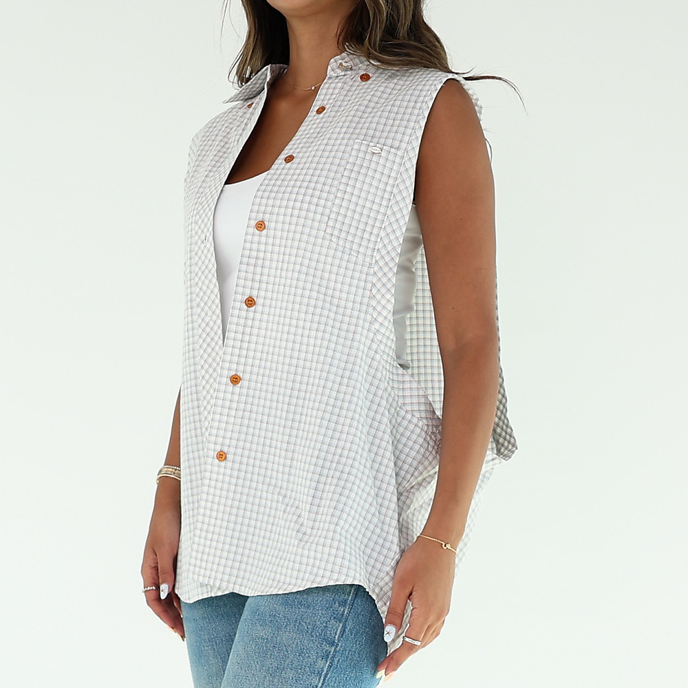 White Plaid vest