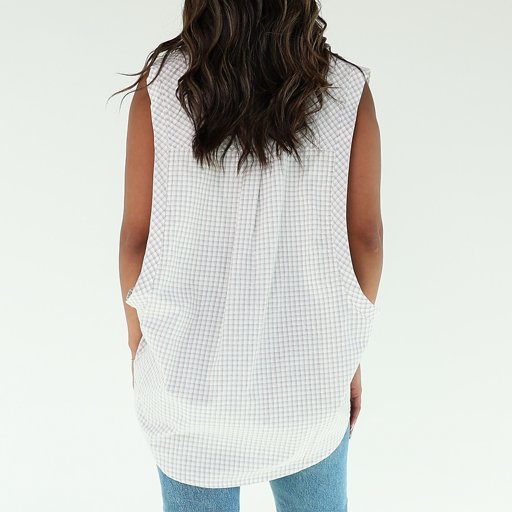White Plaid vest