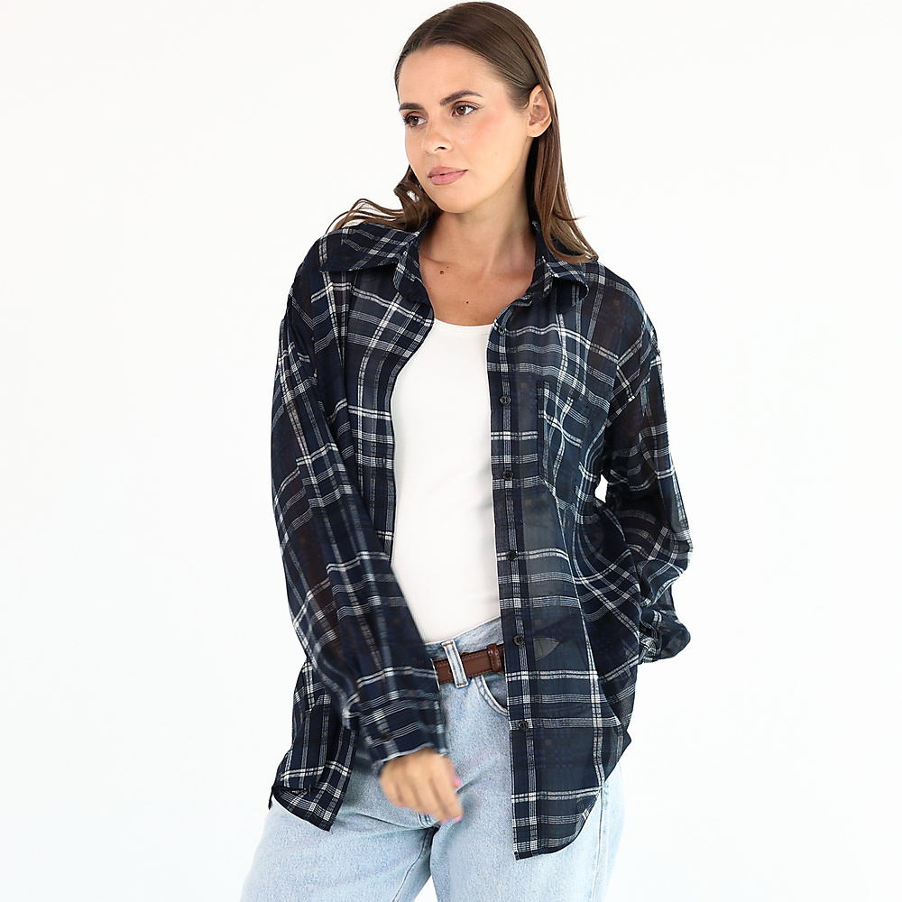 Navy Check Shirt