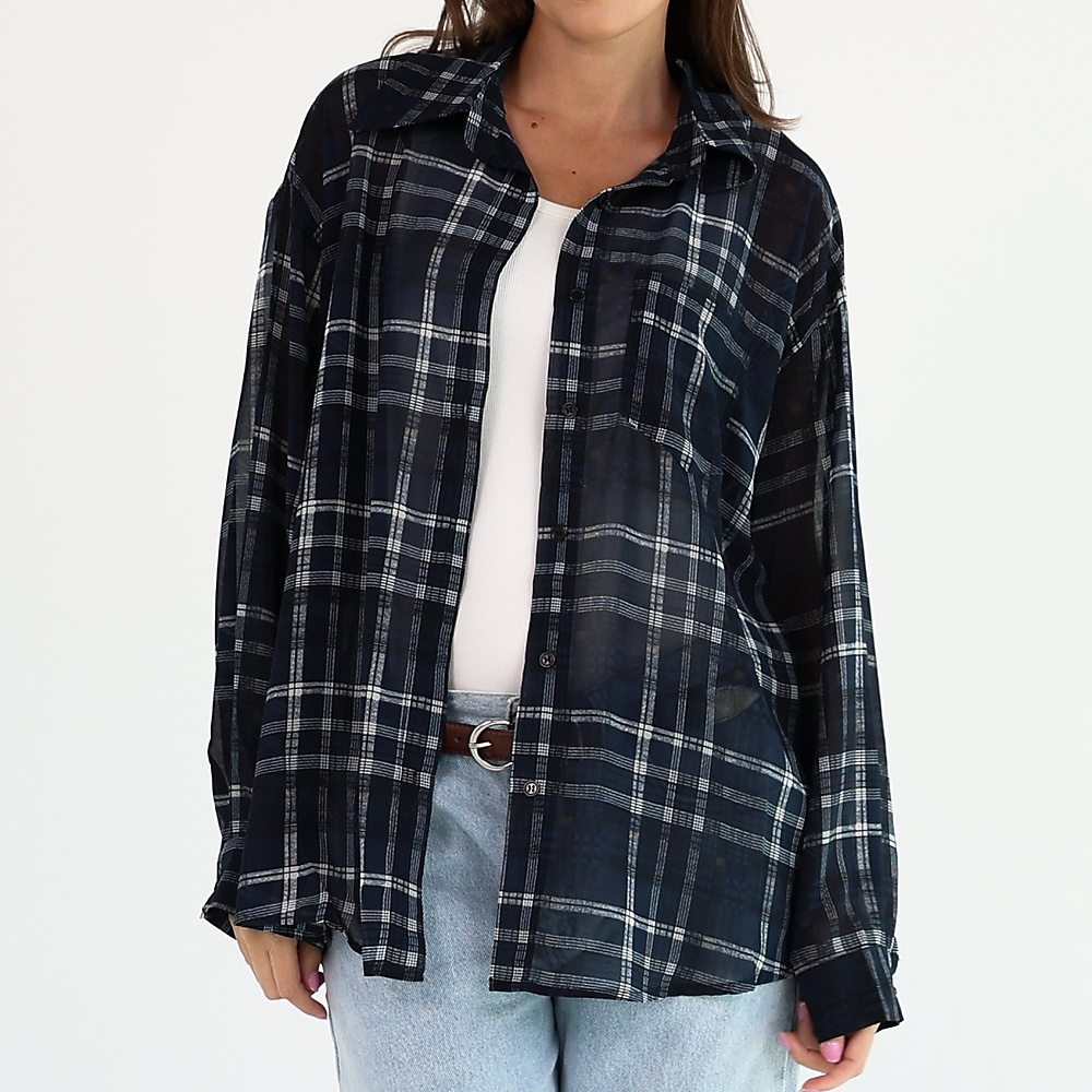 Navy Check Shirt