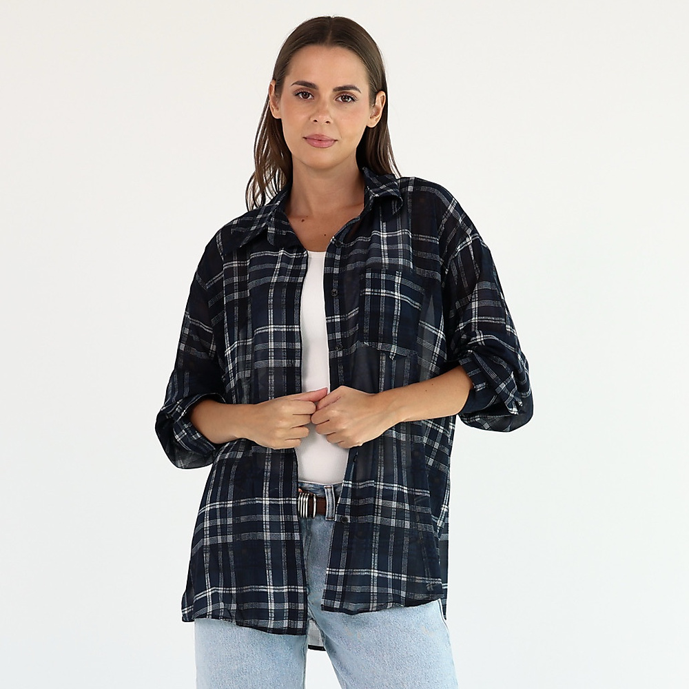 Navy Check Shirt