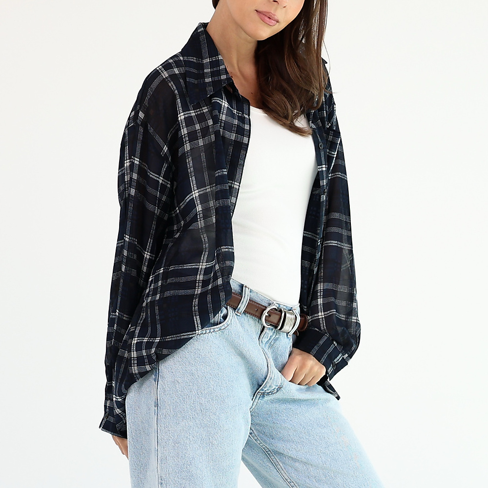Navy Check Shirt