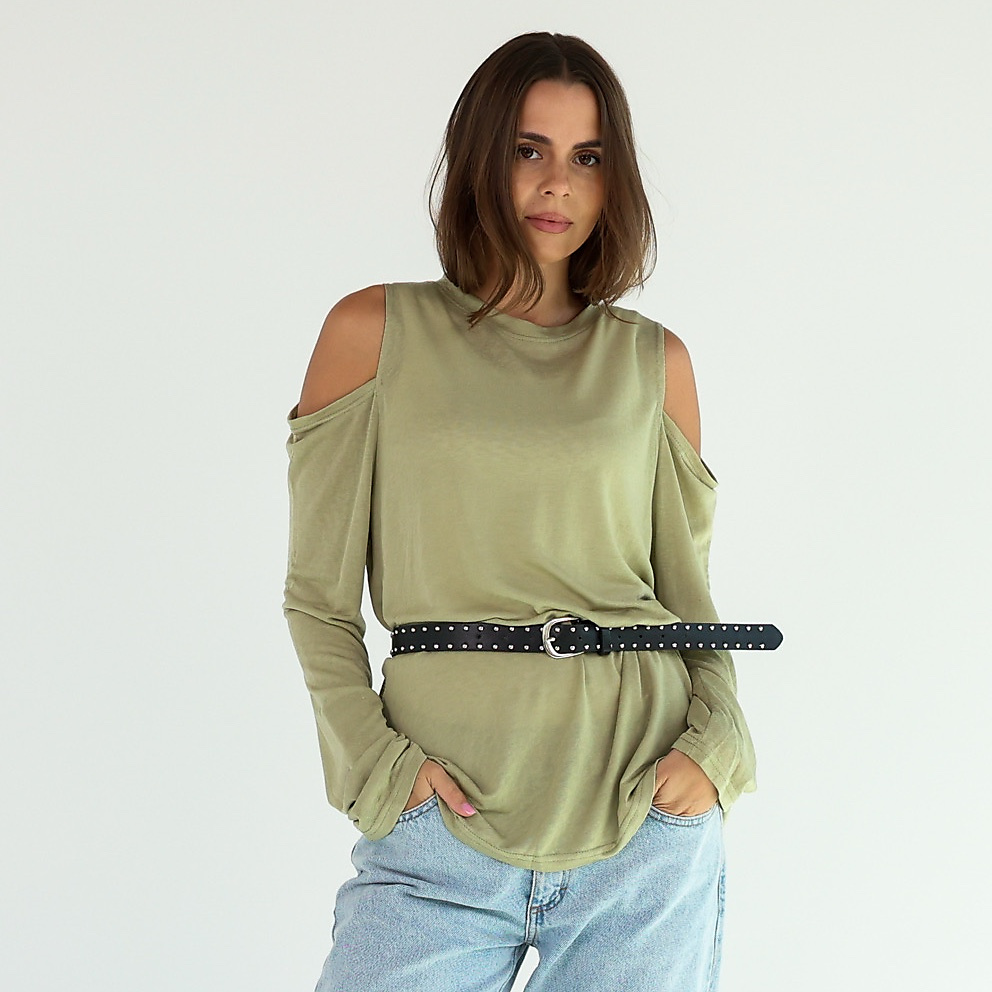 Cut-Out Sleeve Top with belt