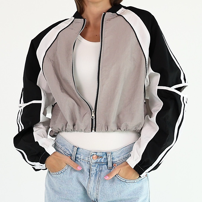 Bomber black stripe Grey