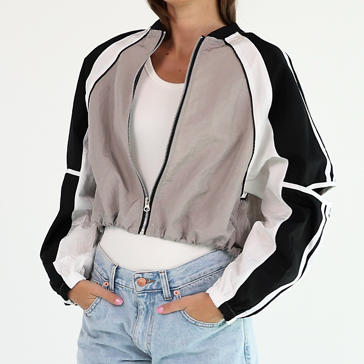 Bomber black stripe Grey