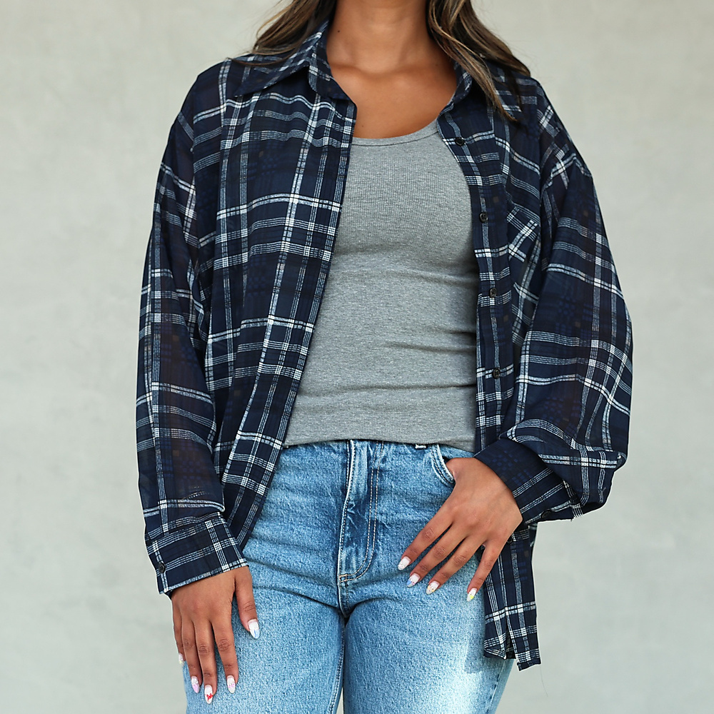 Navy Check Shirt