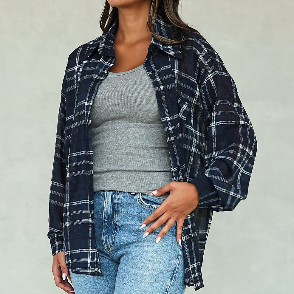Navy Check Shirt