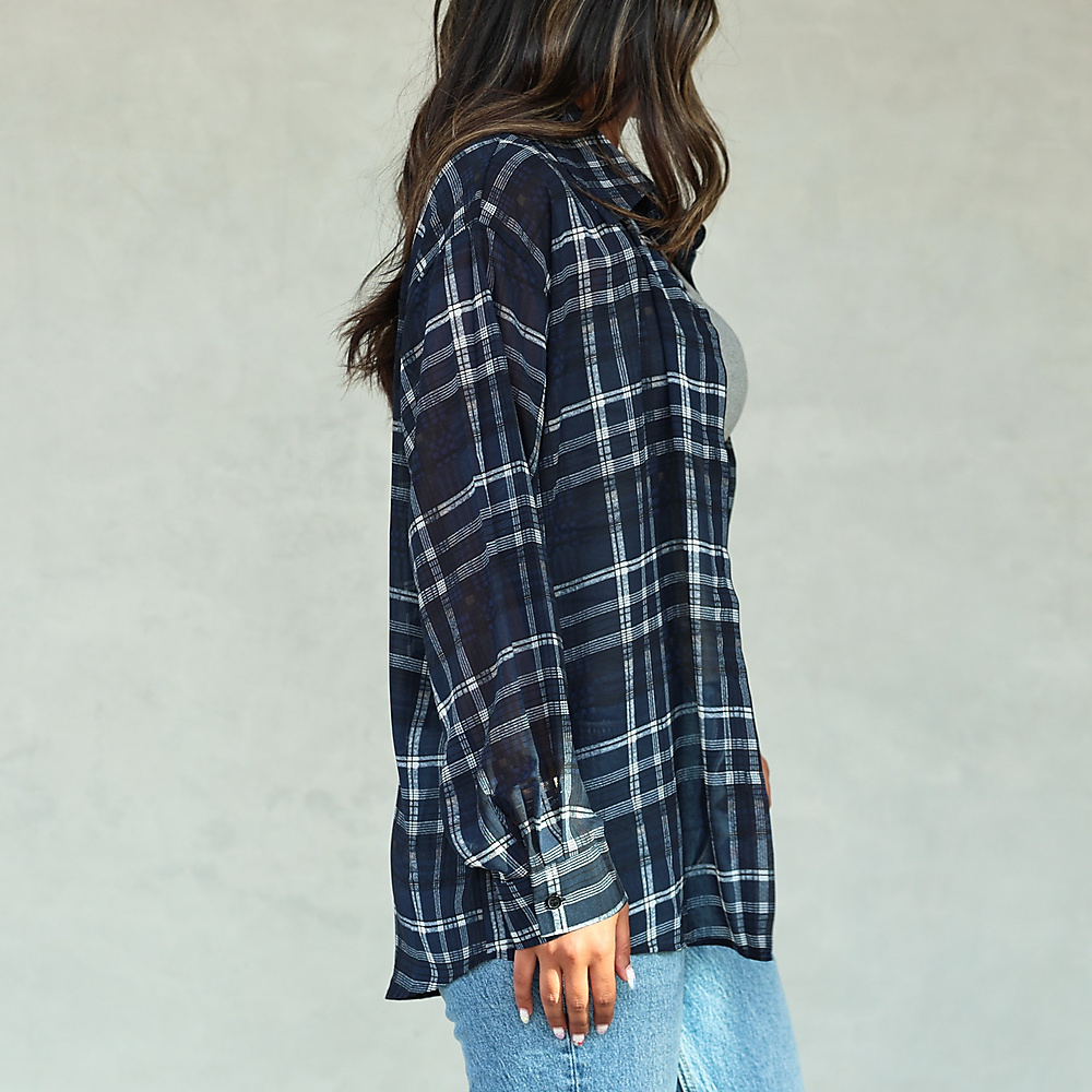 Navy Check Shirt