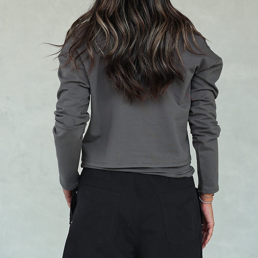 The Layered Off-Shoulder Top _ Charcoal