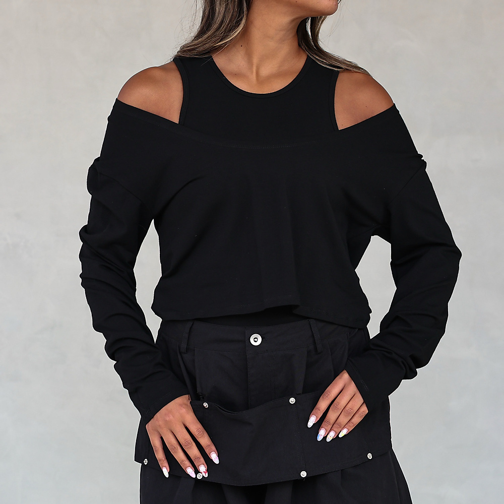 The Layered Off-Shoulder Top _ Black