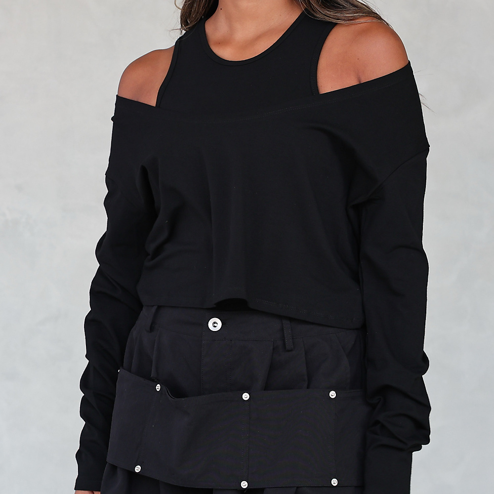 The Layered Off-Shoulder Top _ Black