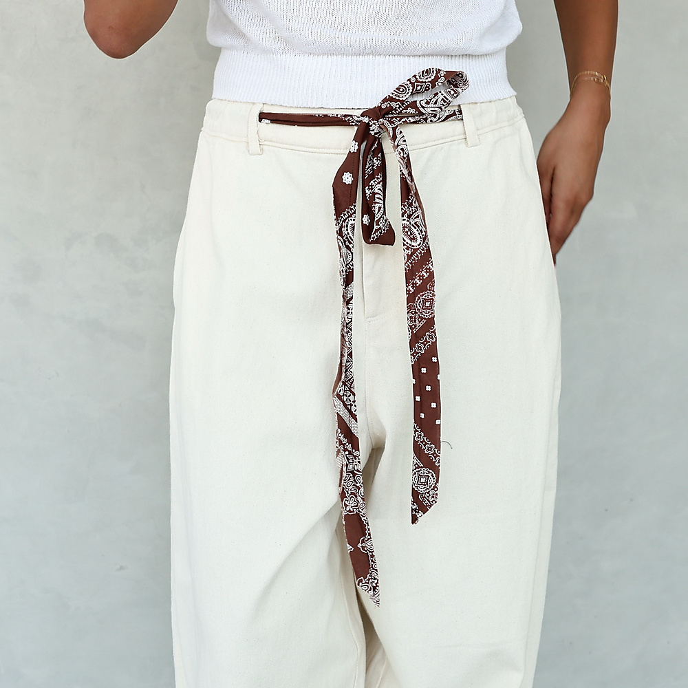 The Bandana Wide-Leg Pants – Beige