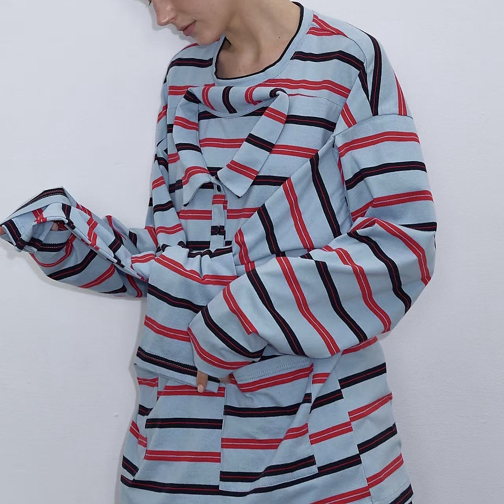 Double Take Stripe Tee Blue