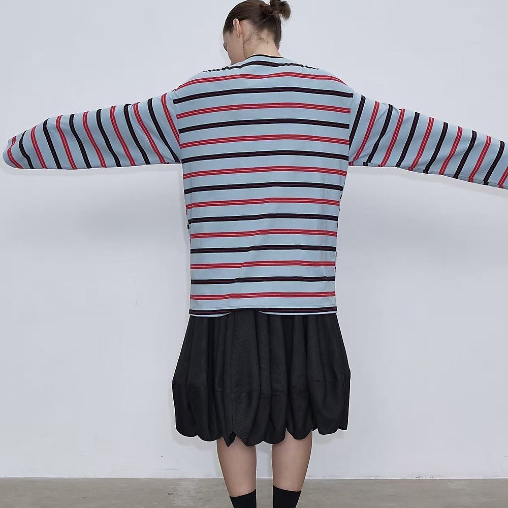 Double Take Stripe Tee Blue