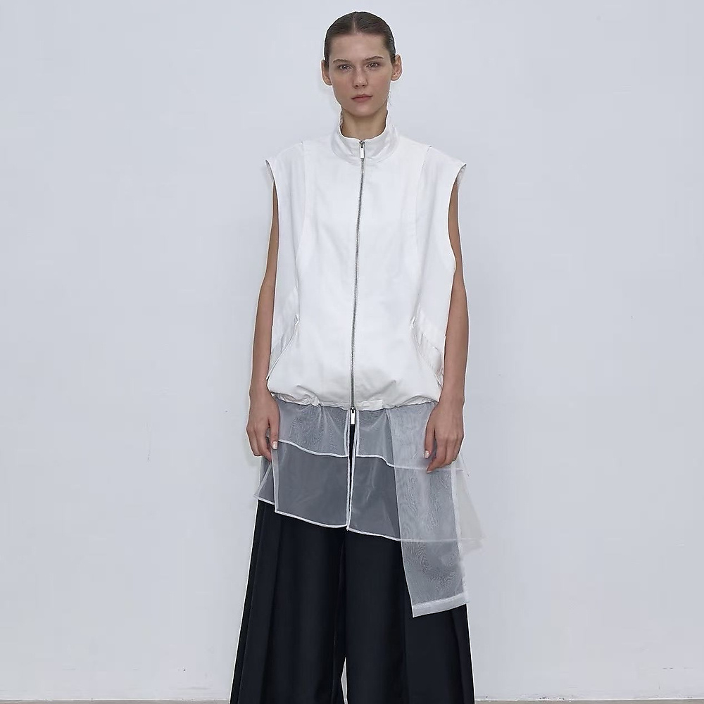 Sheer Layer Vest White