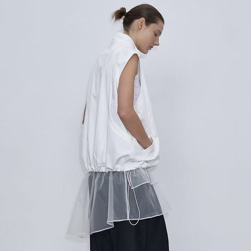 Sheer Layer Vest White