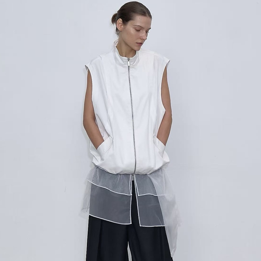 Sheer Layer Vest White